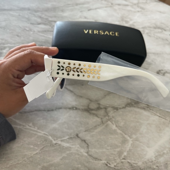 Versace White & Gold 54mm Butterfly Sunglasses main image 12
